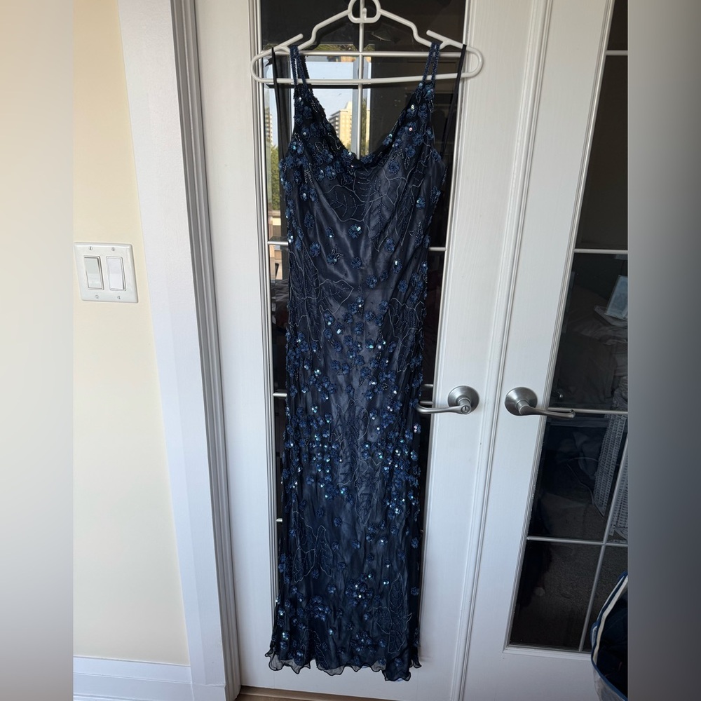 Vintage beaded blue dress